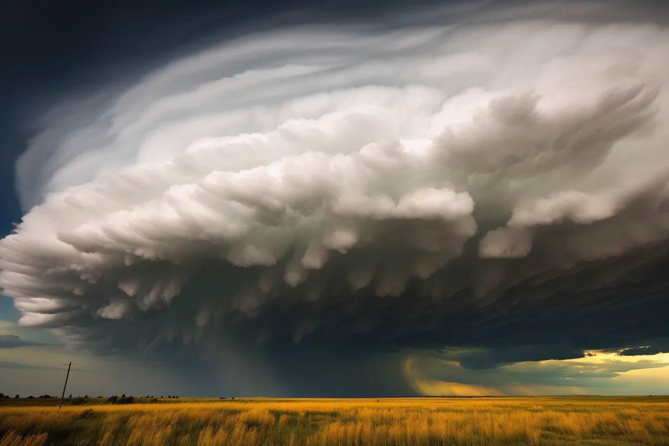 A nimbostratus cloud over a field