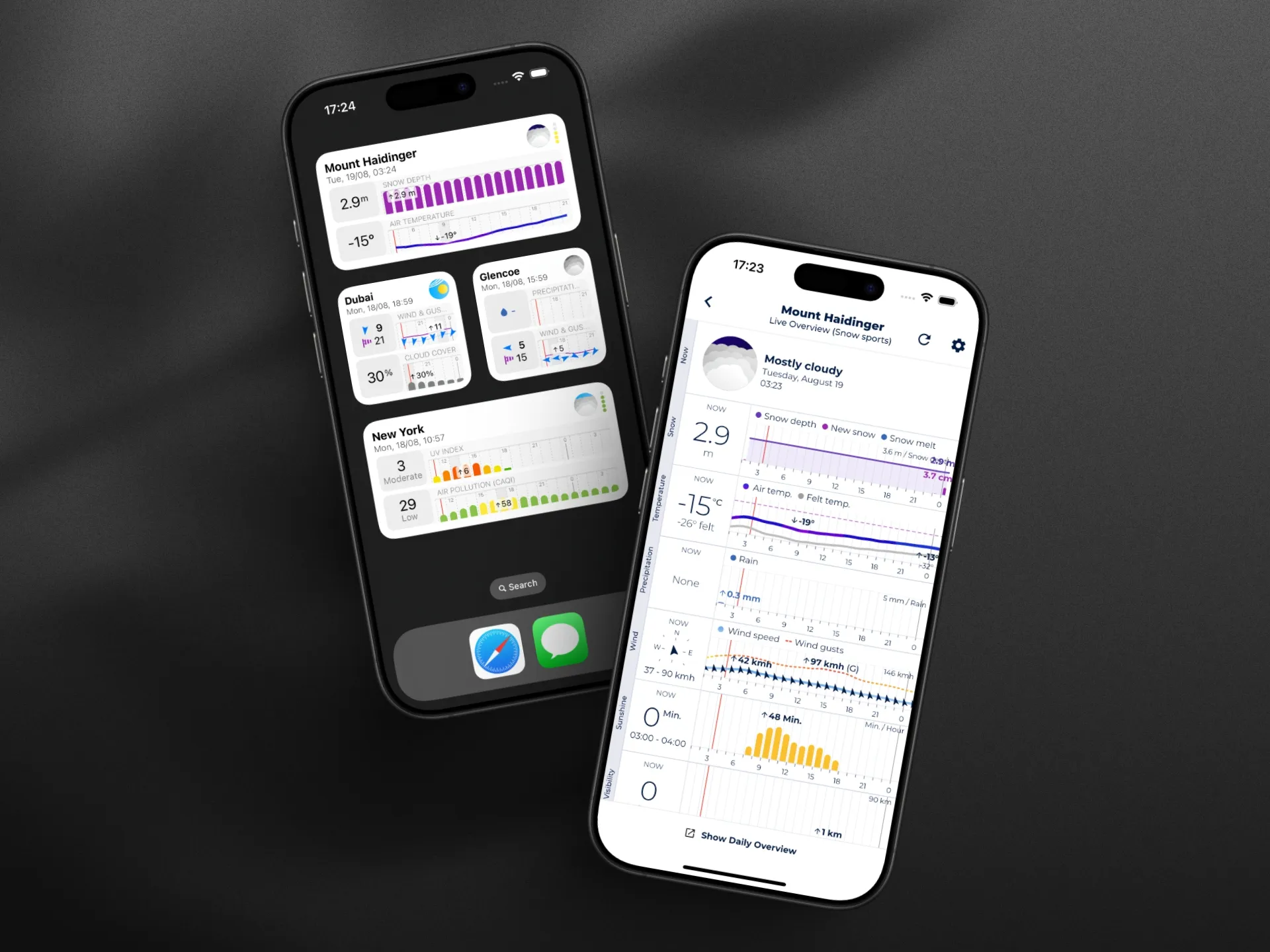 Widget and corresponding in-app detail view showing seamless navigation.