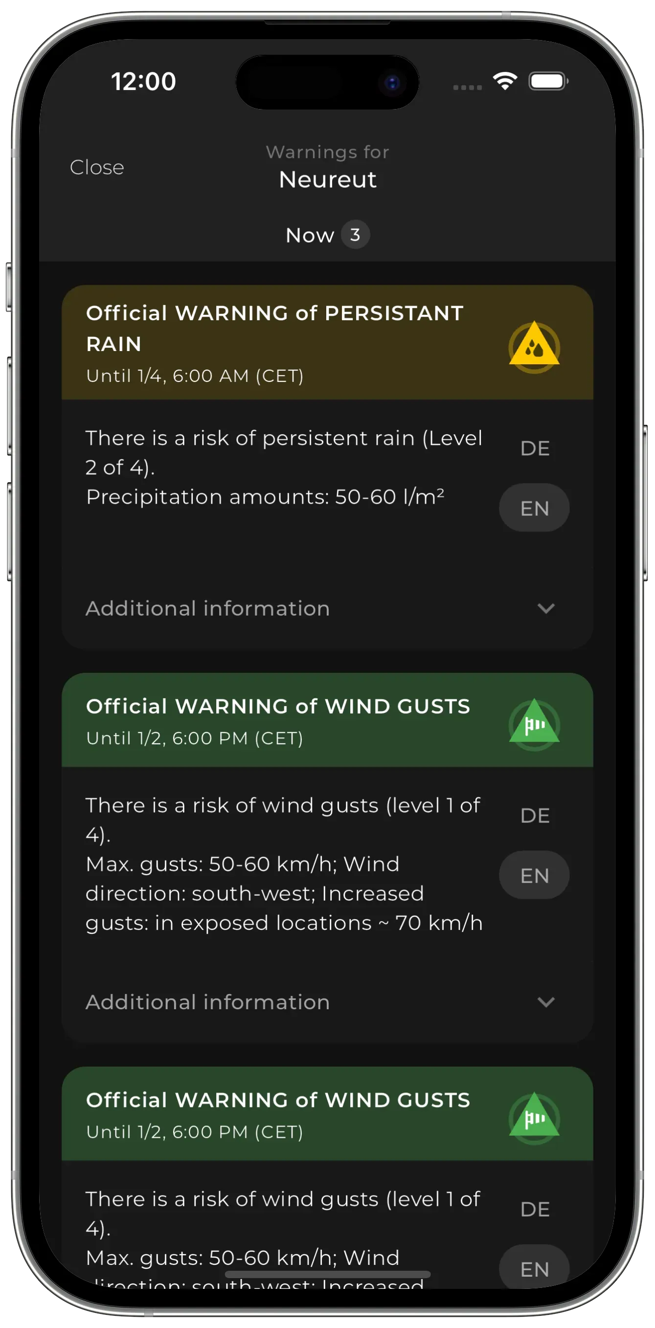 Get All Warnings For A Location