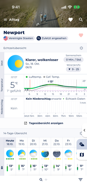 Screenshot mit den ausführlichen Vorhersagediagrammen des Berichts „Alltag“ in Sonuby.